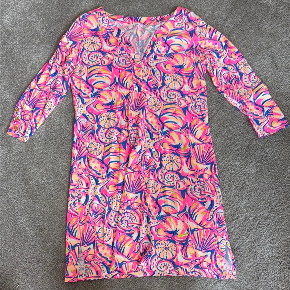 Lilly Pulitzer Vibrant Pink and Blue Top
